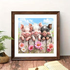 Pig Flower Diamond Art Kits For Adults, 5D Diamond Painting Kits for Beginner - Image 2
