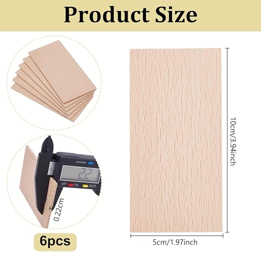 OLYCRAFT 6Pcs Unfinished Beech Wood Sheets 2.2mm Thick Unfinished Craft Wood - Image 2