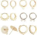 PH PandaHall 18K Gold Plated Huggie Hoop Earrings, Hole 1~2mm by PHPandaHall