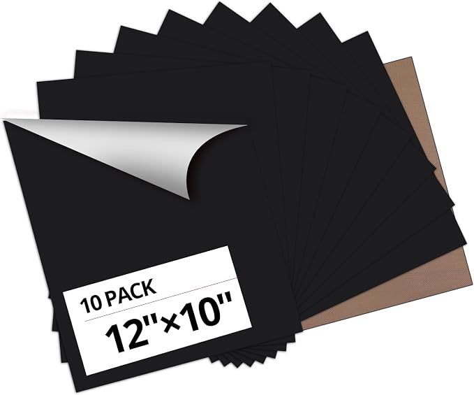 HTVRONT Black Heat Transfer Vinyl Bundle, 10 Pack 12" x 10" | HTV Vinyl by HTVRONT