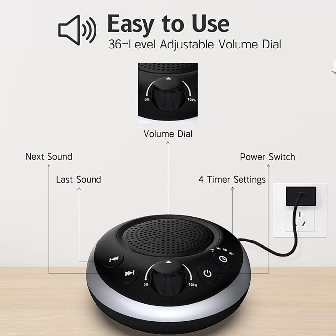 Sound Machine Loud White Noise Machine Nonstop Brown Noise Sleep Machine 30 - Image 3