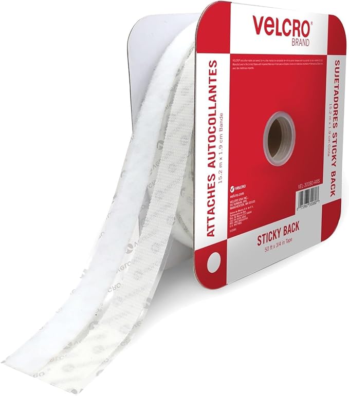 VELCRO Brand - Sticky Back Tape Bulk Roll | 50 ft x 3/4 in | White | Cut Hook by VELCROBrand