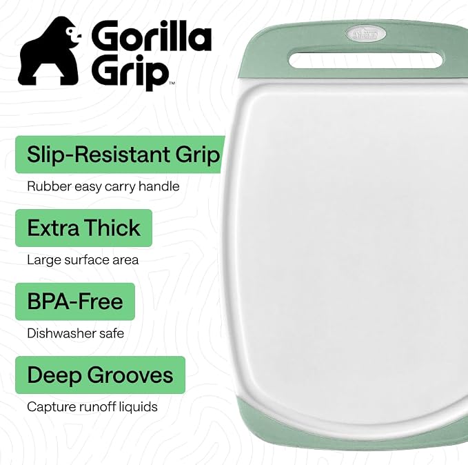 GORILLA GRIP BPA-Free Reversible Kitchen Cutting Board Set of 3, US Designed - Image 2