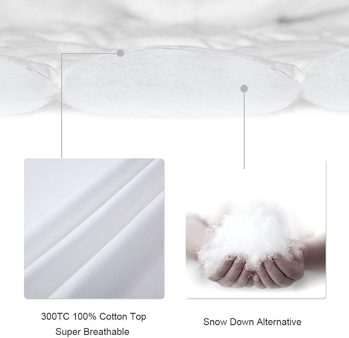 LEISURE TOWN Cotton Mattress Pad Queen Size Fitted Quilted Mattress Cover - Image 3