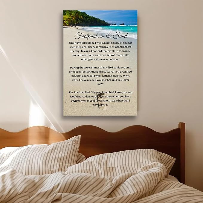 Footprints In The Sand Poems And Paintings Inspirational Poster Art Print - Image 5