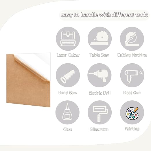 2 Pack 12'' x 12'' Opaque White Acrylic Sheet, 3mm Thick Acrylic Plastic Sheet - Image 4