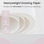 Cute Sketch Book for Kids Ages 8-12 Girls, 1 Pack-100 Sheets Purple Sketch Book - Image 3