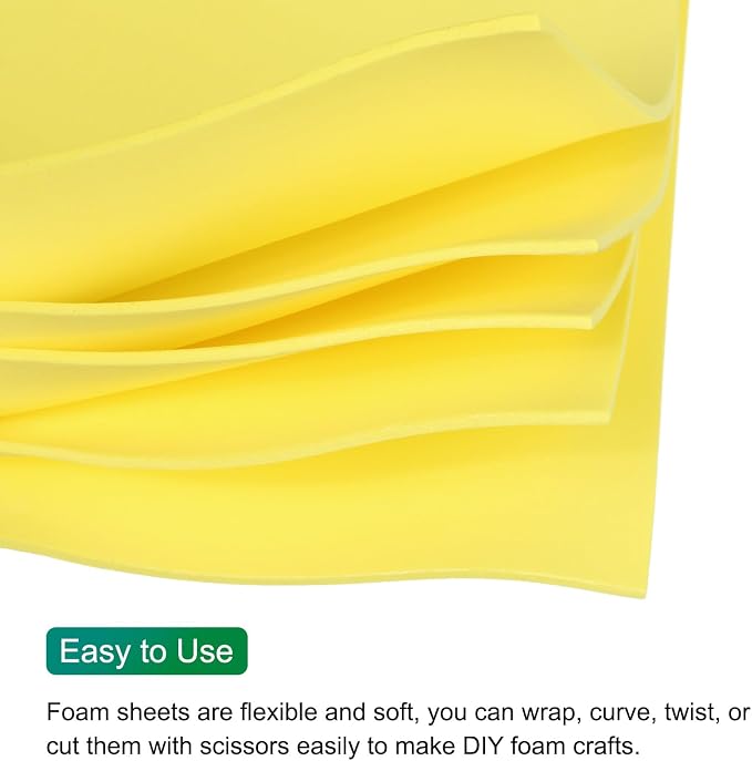 MECCANIXITY EVA Foam Sheets Bright Yellow 35.4 Inch x 19.7 Inch 2mm Thick - Image 3