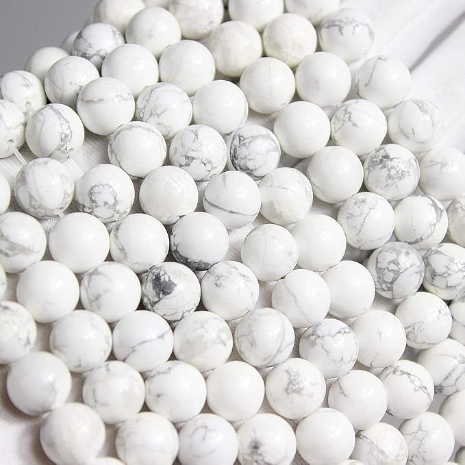 MJDCB AAAA Natural Stone Beads White Howlite Turquoise Round Loose Beads - Image 4