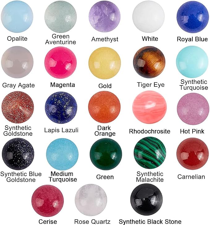 SUPERFINDINGS 46Pcs Natural Gemstoness Cabochons 6mm Half Round Cabochon Beads - Image 4