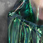 Blackish Green 11 Yard Long Iridescent Organza Fabric by Unknown