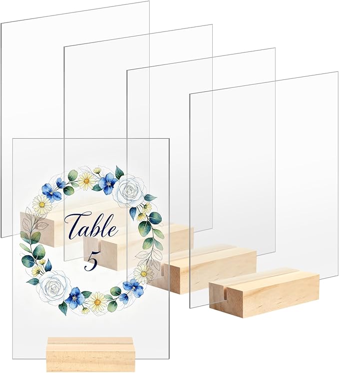 Bercoor 5 Pack 5x7 Inch Blank Clear Acrylic Sign by Bercoor