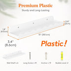 Lifewit Plastic Nursery Floating Book Shelves 12 Pack, Hanging Bookshelf Racks - Image 3