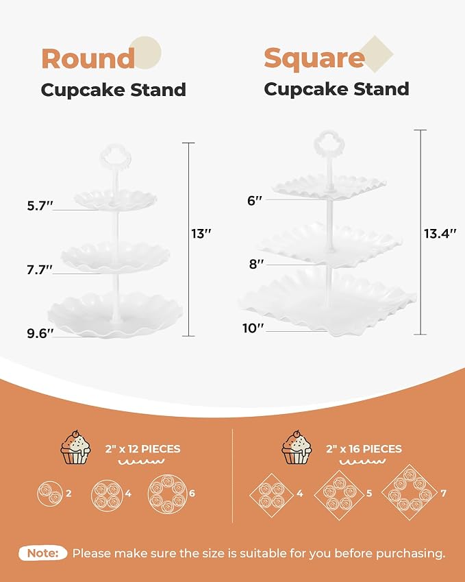 Kootek Dessert Cupcake Stand, 3 Tiered Cup Cake Holder Tower Stand Riser& - Image 3
