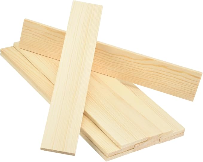 MECCANIXITY 10Pcs Wood Strips Slats, 1/4" x 2" x 12" Thin Wood Sticks Flat by MECCANIXITY