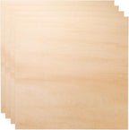 HARFINGTON 4pcs 2mm Basswood Plywood Sheets 18" x 18" x 3/32" Thin Unfinished by HARFINGTON