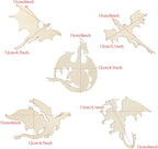 Xonzmmk 20 Pack 6 Inch Wood Dragon Crafts Unfinished Wood Dragon Cutouts Wooden - Image 2