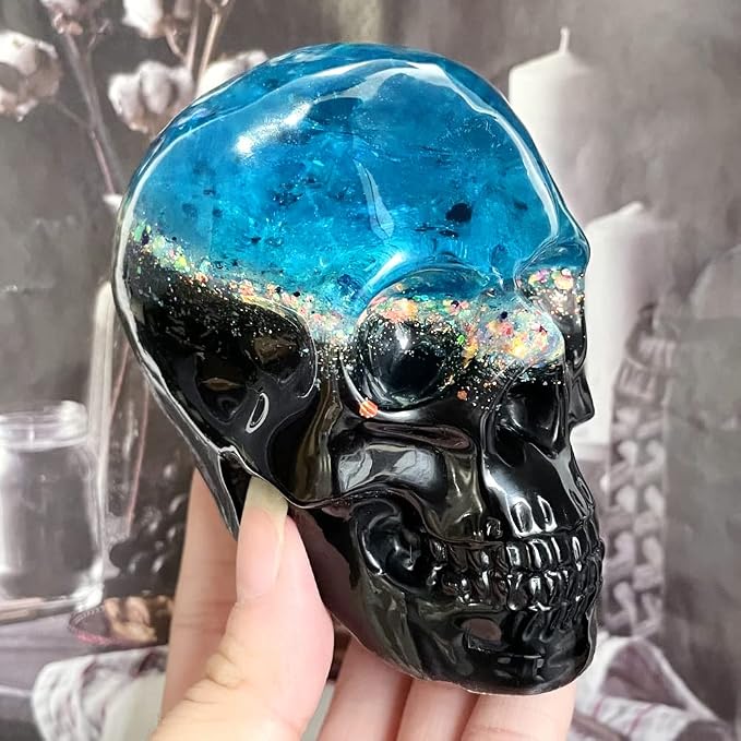 RESINWORLD Set of Large + Medium + Small 3D Skull Resin Molds, Flexible Clear - Image 3