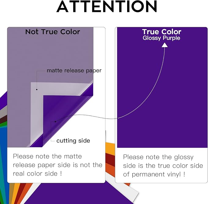 HTVRONT Glossy Purple Permanent Vinyl 12 Pack 12x12 Compatible - Image 2