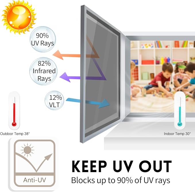 KESPEN One Way Window Privacy Film, Reflective Heat Sun Blocking Window Tint - Image 4