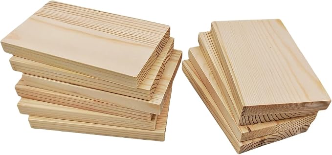 10PCS Rectangle Wood Boards Unfinished Wood Blocks - Image 6