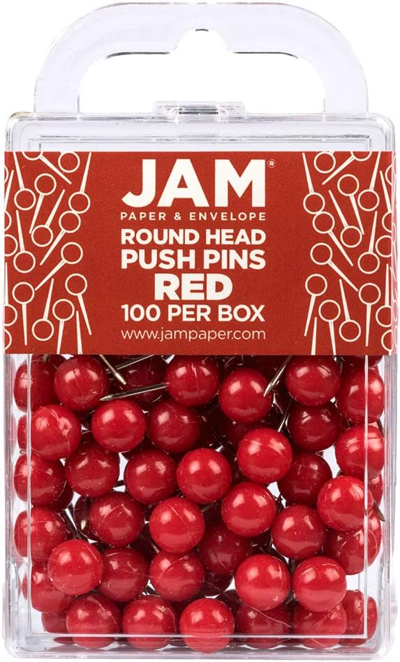 JAM PAPER Colorful Push Pins by JAMPaper