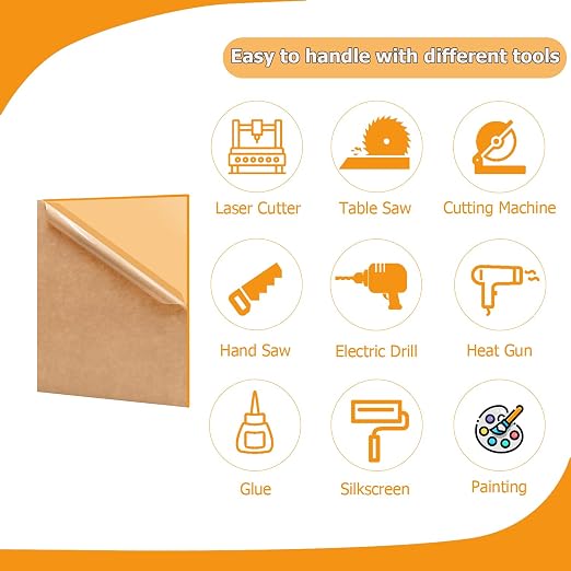 2 Pack 12'' x 16'' Translucent Orange Acrylic Sheet, 3mm Thick Acrylic Plastic - Image 4
