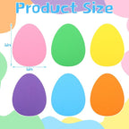 Ireer 48 Pcs Large Foam Easter Egg Cutouts 6 Inch Colorful Bulletin Board Decor - Image 2