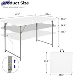 Byliable Folding Table 4 Foot Portable Heavy Duty Plastic Fold-in-Half Utility - Image 3
