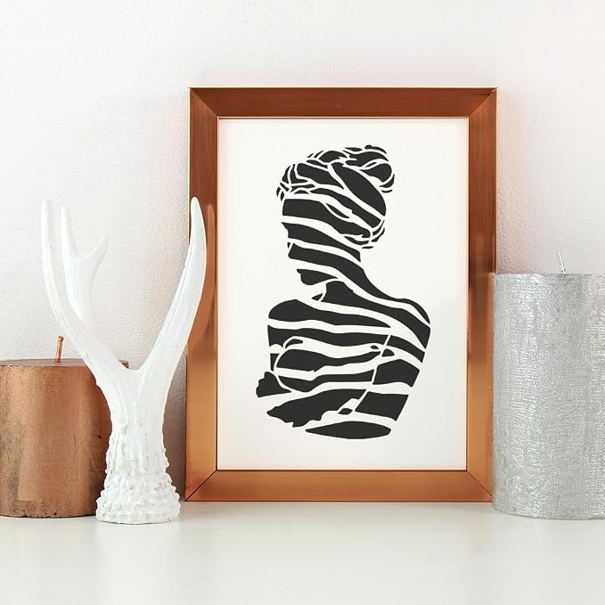 FINGERINSPIRE 4PCS Women Stencils 8.3x11.7 Inch Artistic Female Painting - Image 4
