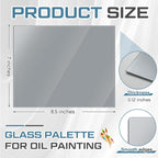 Nuanchu 1 Pcs 8.5 x 7 Inches Neutral Grey Tempered Glass Palette - Image 3