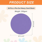 MECCANIXITY 24 Pcs Circle Card Stock, 3 Inch Round Cutouts Paper Thick - Image 2