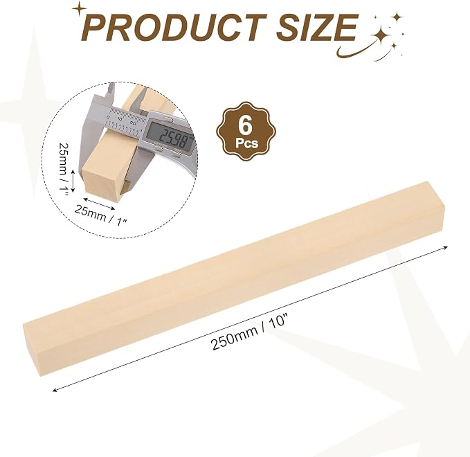 MECCANIXITY 6Pcs Basswood Sticks - Image 2