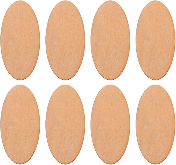 EXCEART Unfinished Oval Wood Slices 20 Pcs 3.9 X 2 Inches Smooth Lightweight by EXCEART