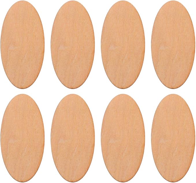 EXCEART 20 Pack Unfinished Oval Wooden Slices 3.14 X 1.57 X 0.07 Inch by EXCEART