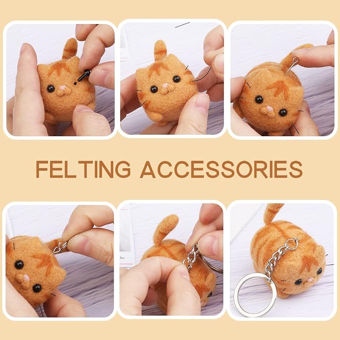 QMNNMA Needle Felting Kit, Garfield Needle Felting Set - Image 4