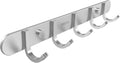 Coat Hook Rack Hanger –Towel Hook Rail with 5 Hooks 13-Inch Wall Mounted for Bedroom, Bathroom, Hallway, Garage, Garden, Office, 304 Stainless Steel Brushed Nickel, Easy Installation (Silver)
