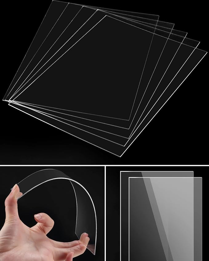 Youyole 50 Pcs 5x7 Inch Clear Acrylic Sheets 1mm/0.04" Thick Blank Panel - Image 4