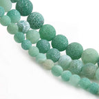 4mm Matte Green Weathered Agate Bead, 15-Inch Matte Round Loose Stone Beads - Image 7