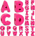 26 Pcs Chunky Large Magenta Letter Beads, 20mm Jumbo 3D Acrylic Letter Beads by DoDoBeads