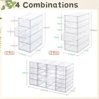 VZKAH Acrylic Organizer with Drawers | 20 Drawers 4 Sets | Desk Organizer and - Image 2