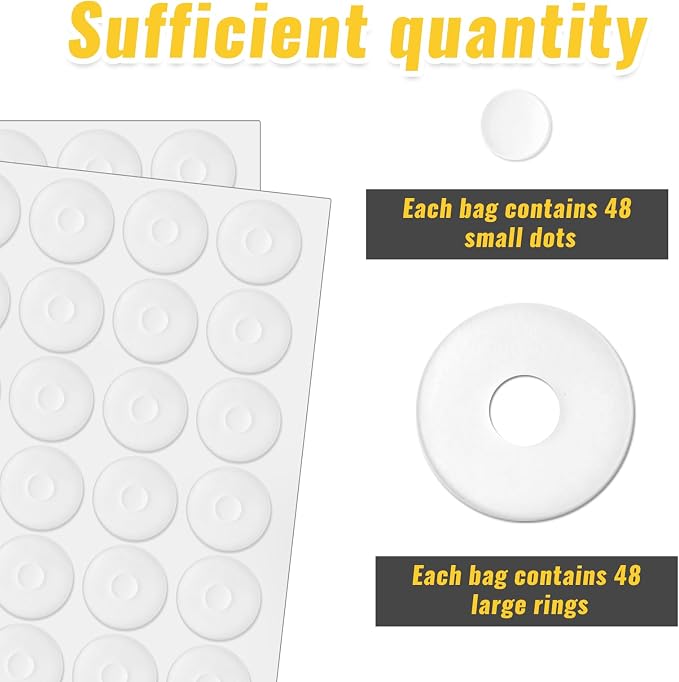 96PCS Non-Slip Silicone Grips for Quilting Templates Quilting Rulers, Adhesive - Image 6