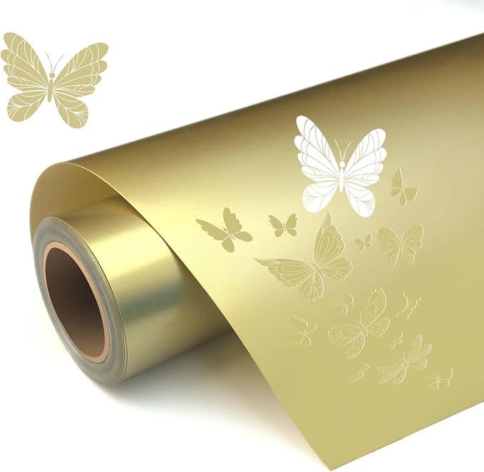 Glossy Gold Permanent Vinyl, Car Decal, Scrapbooking, Glossy & Waterproof by HYPERTAI