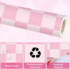 Pink Checkered Bulletin Board Paper Roll Retro Pastel Pink Bulletin Board - Image 4