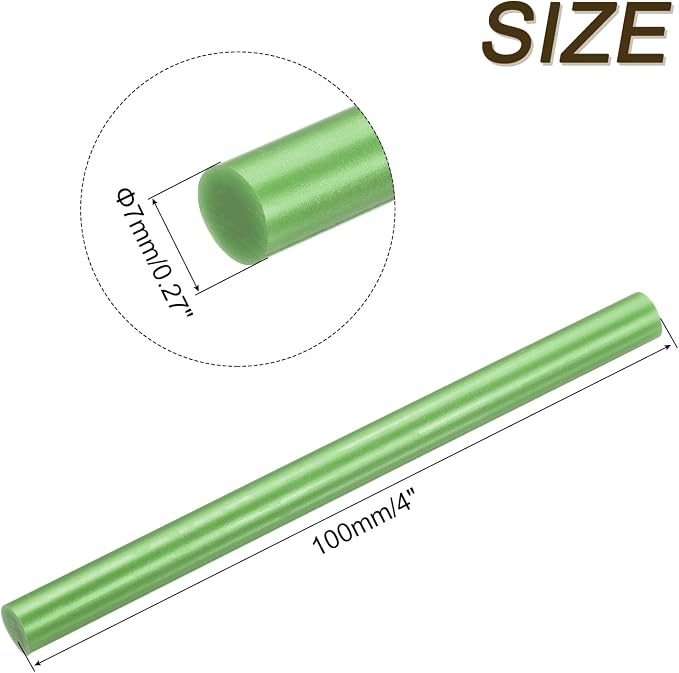 uxcell Mini Hot Glue Sticks for Glue Gun 7mm x 100mm Light Green 12pcs - Image 2