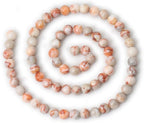 60PCS 6mm Natural Red Network Stone Round Loose Beads - Image 2