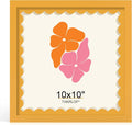 10x10 Picture Frame with Wavy Mat, Wooden Real Glass 10 x 10 Photo Frame by THKRLOF