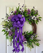 HUIHUANG Purple Wired Ribbon 2.5 inch Purple Satin Wire Edge Ribbon - Image 6