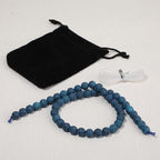 8mm Matte Blue Frosted Agate Bead, 15-Inch Matte Round Loose Stone Beads - Image 7