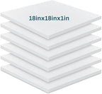 Frienda 6 Pack 1" X 18" X 18" Upholstery High Density Foam Cushion White by Frienda